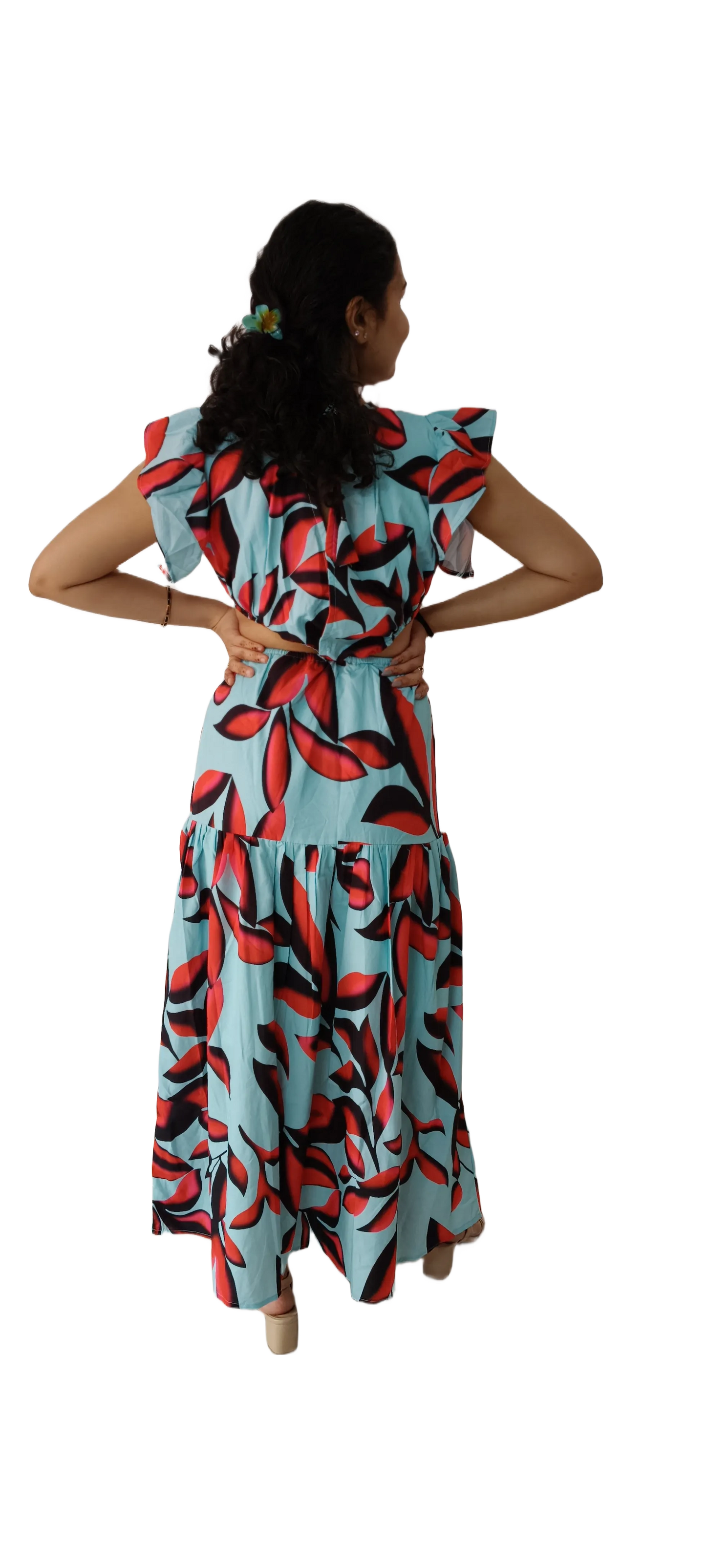 Women Long Sky Blue Long Dress