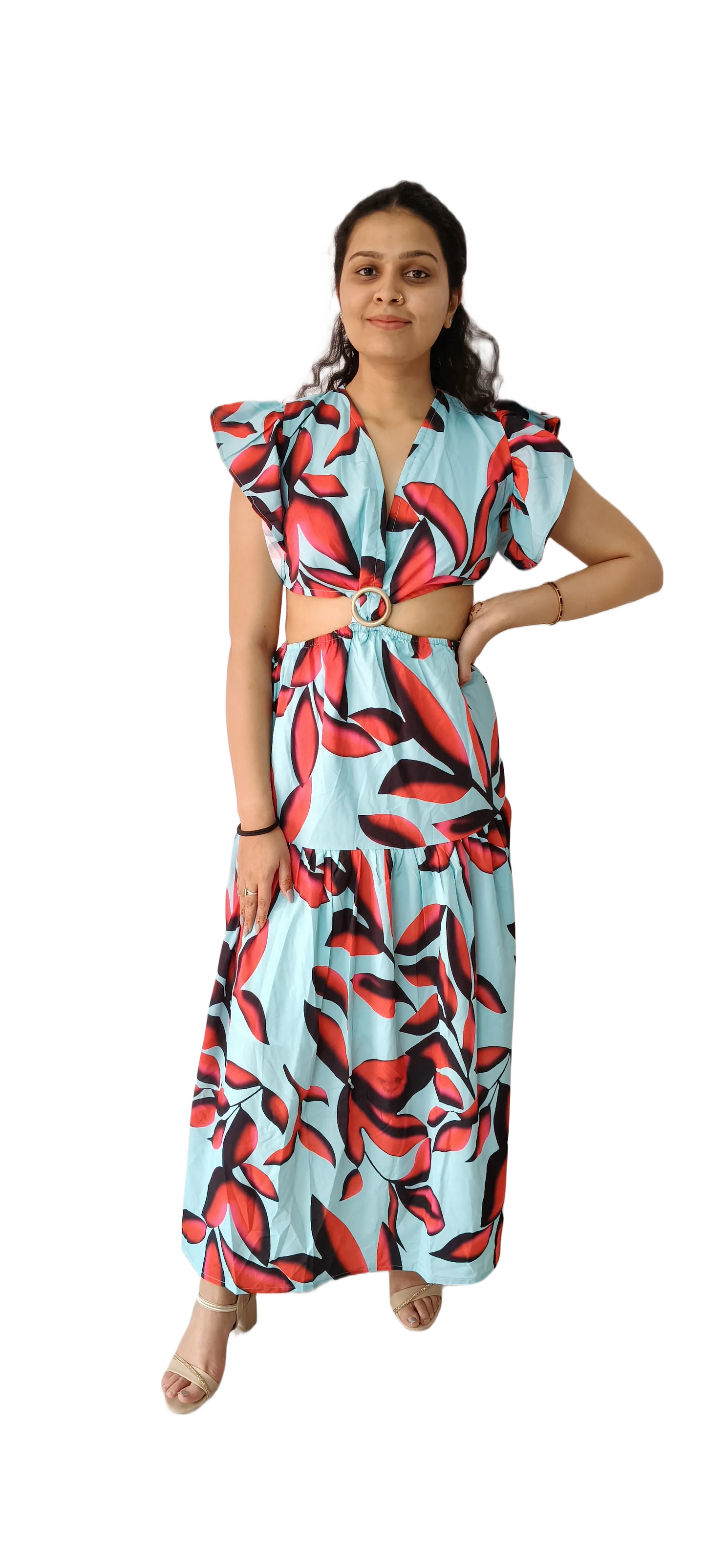 Women Long Sky Blue Long Dress