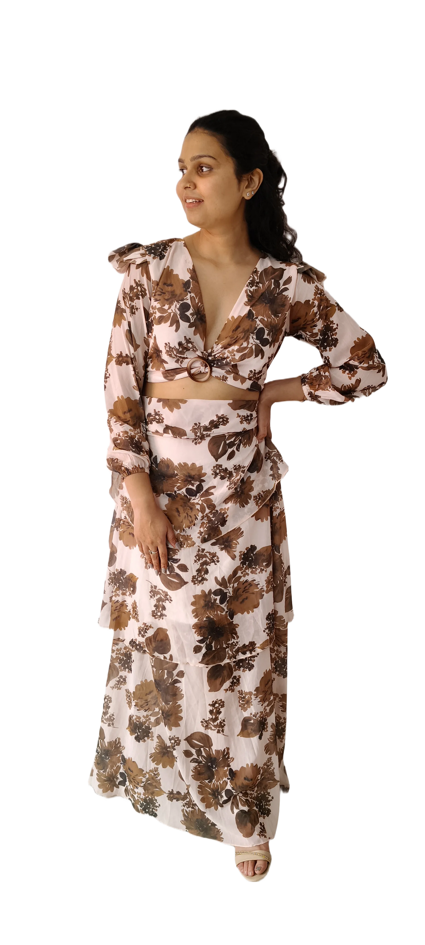 Women Long Brown Dress