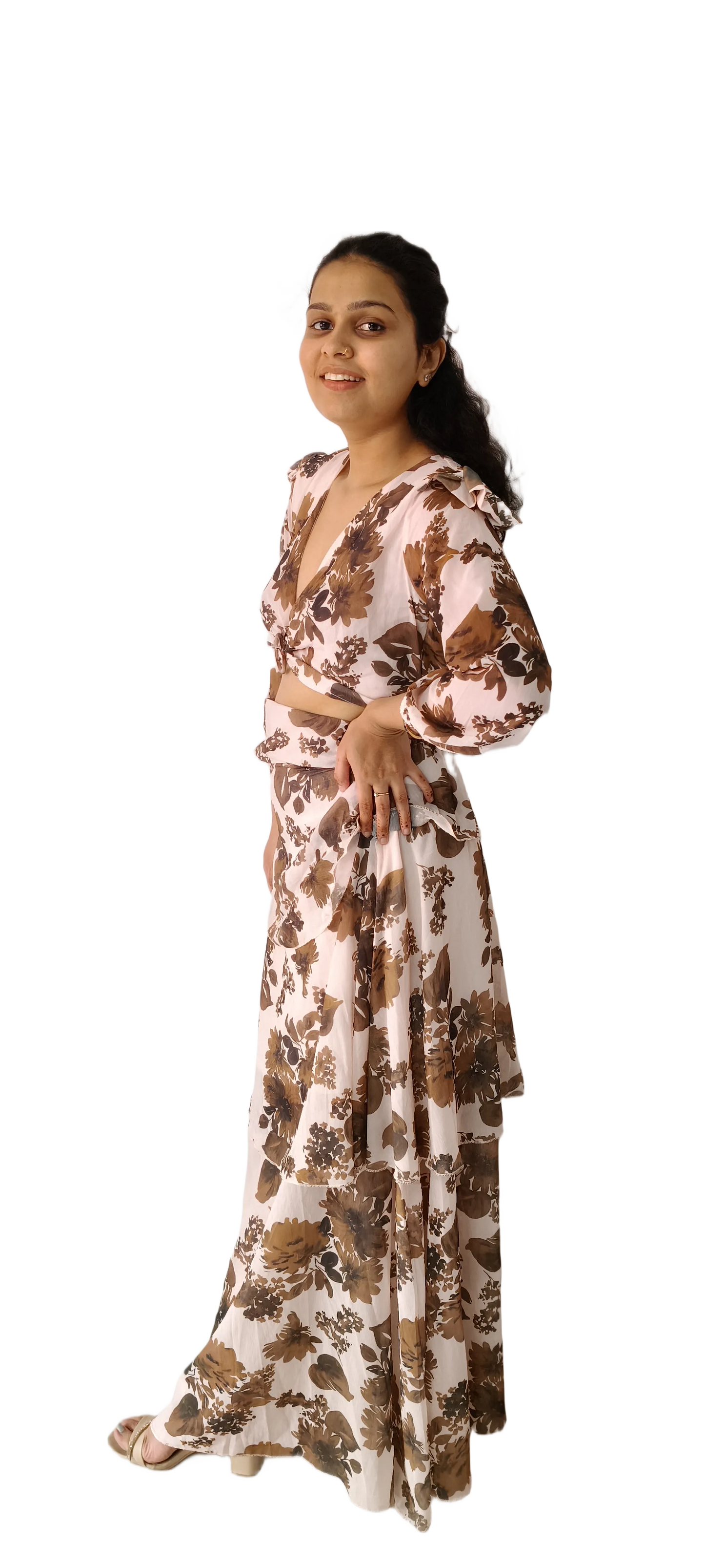 Women Long Brown Dress