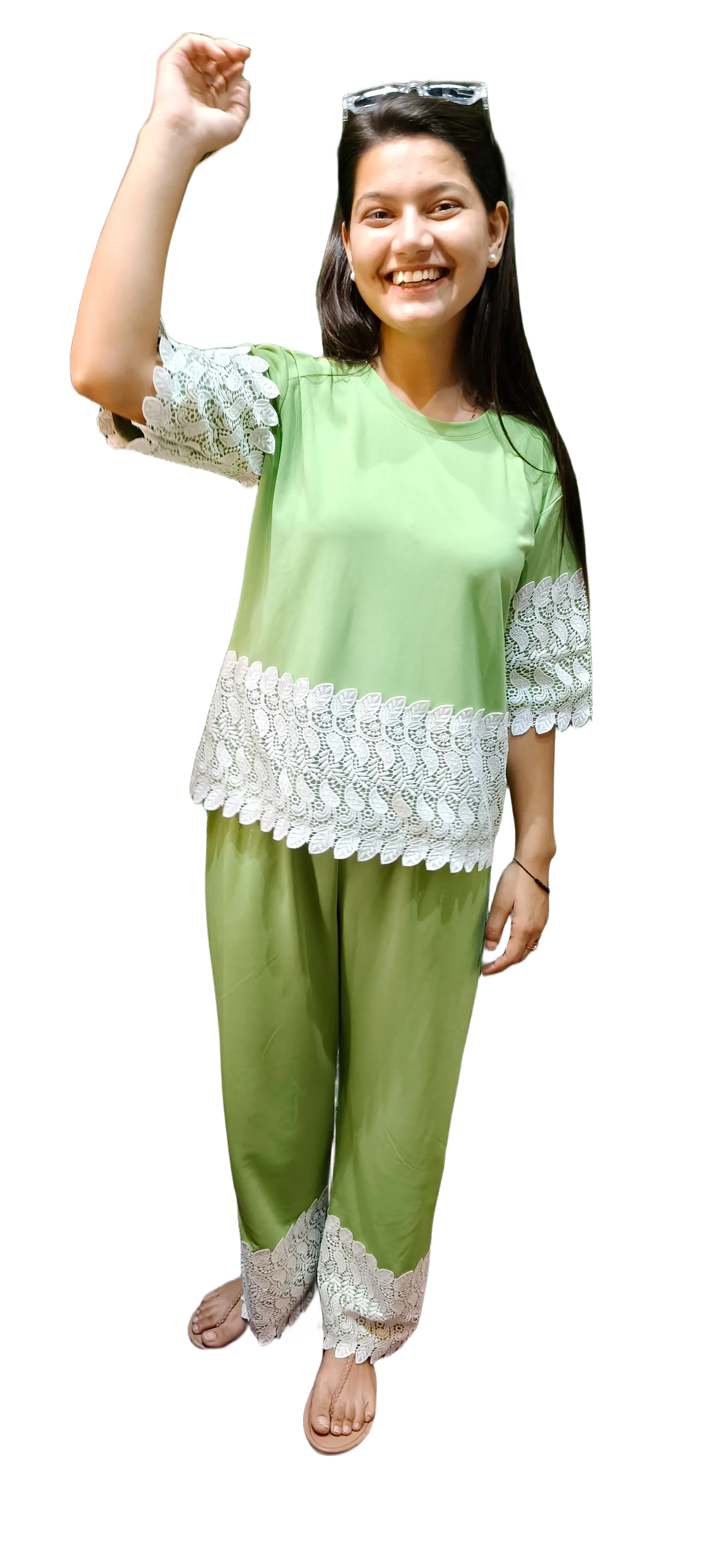 Casual Lace work Coord Set