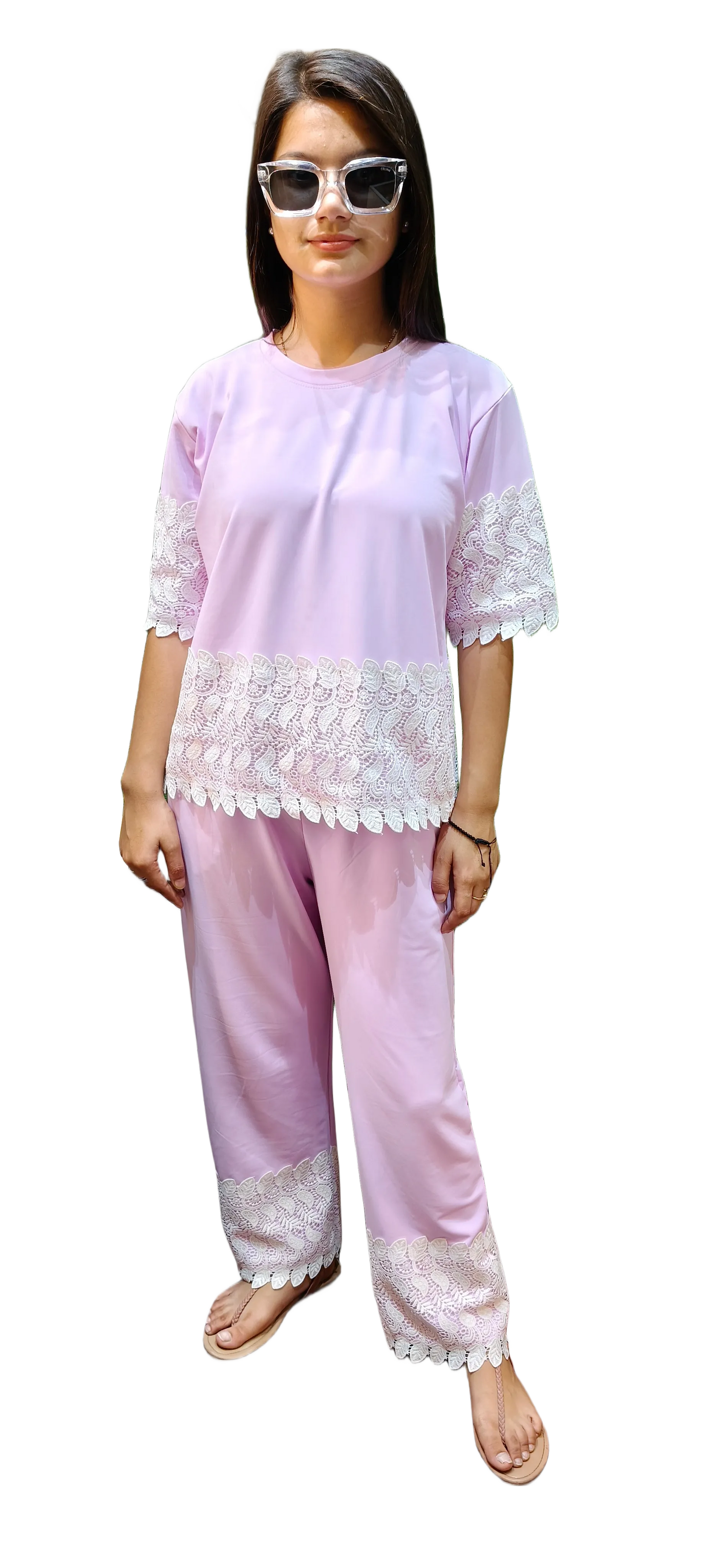 Casual Lace work Coord Set