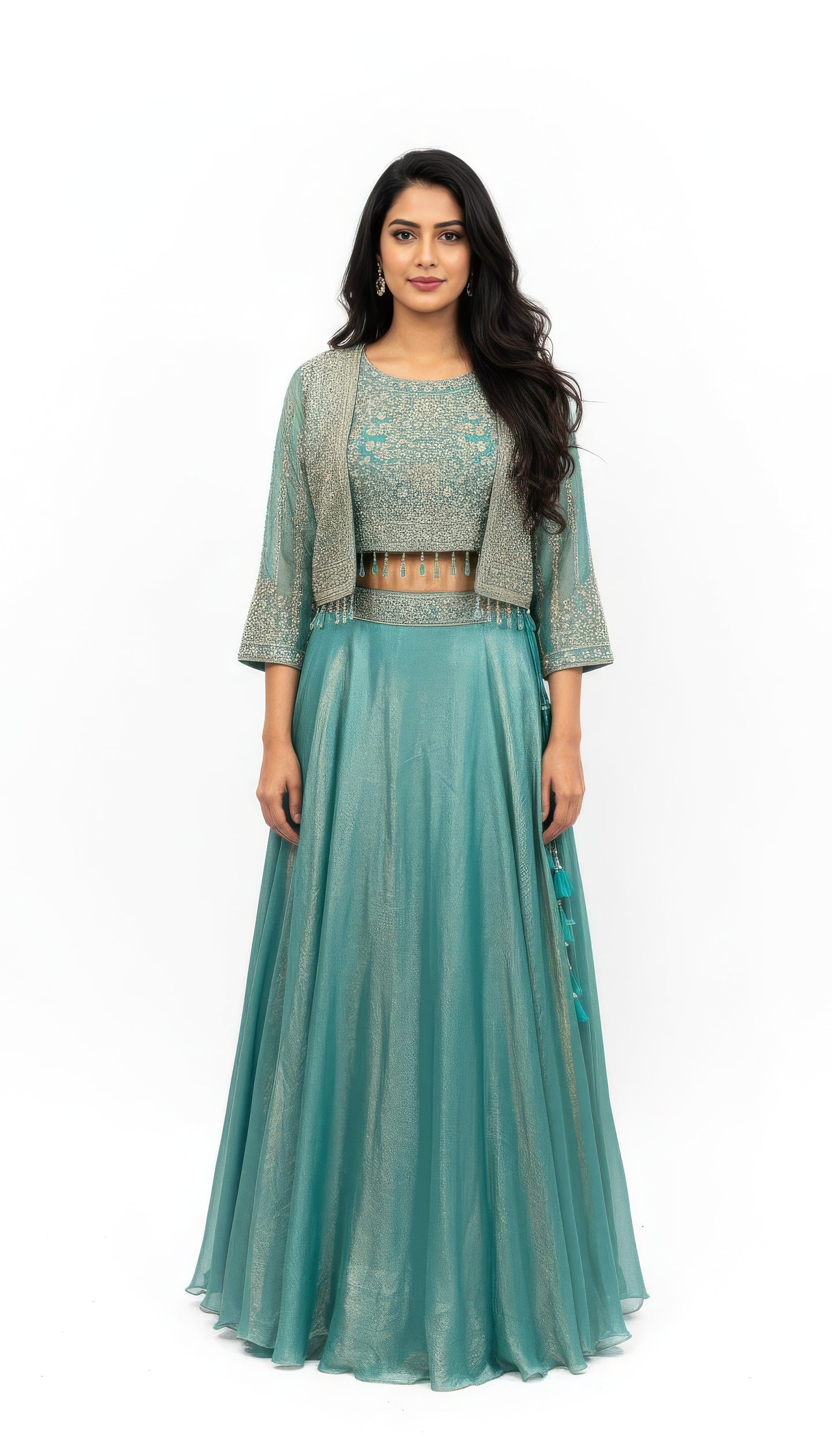 Traditional Lehenga Choli Dupatta with Jacket Set – Wedding Wear