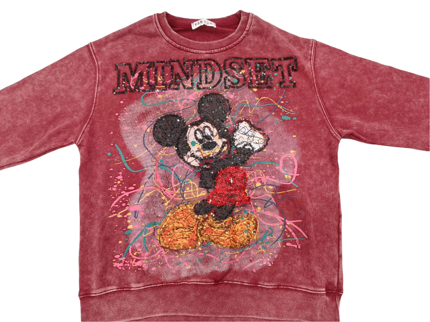 Girls Mickey SweatShirt Full Sleeves With Sequin Work