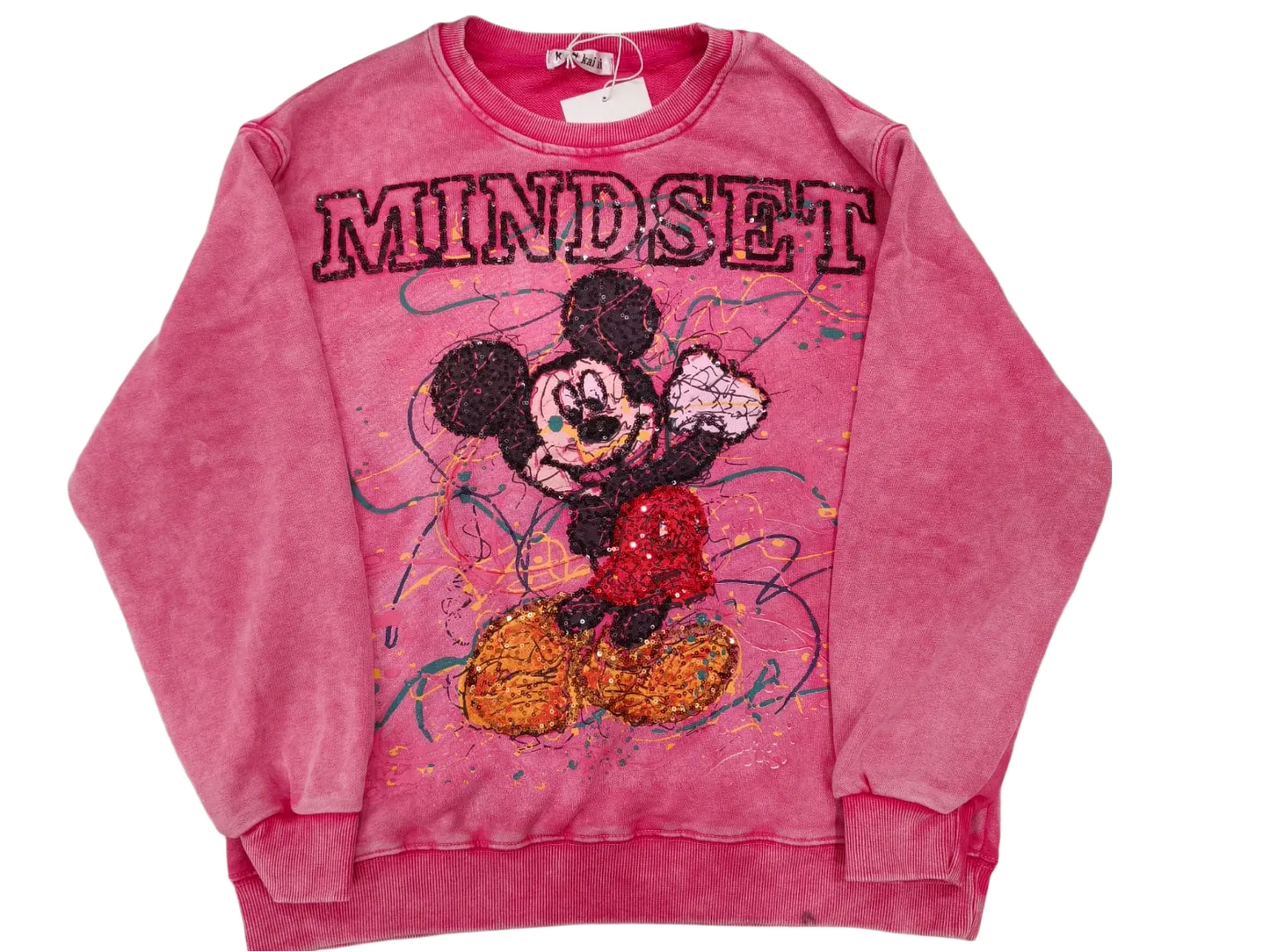 Girls Mickey SweatShirt Full Sleeves With Sequin Work