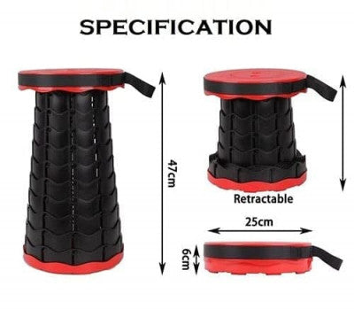 Telescoping Stool for Camping/Fishing/Hiking/Travel/BBQ/Garden, Retractable/Foldable Plastic Stool