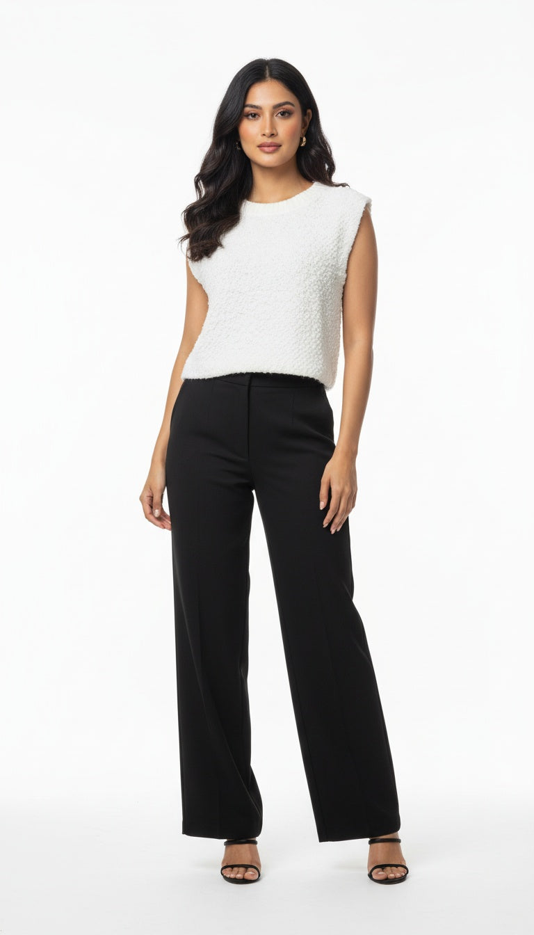 Women’s Textured Soft Wool Knit Sleeveless Top | Stylish Winter Layering Wear