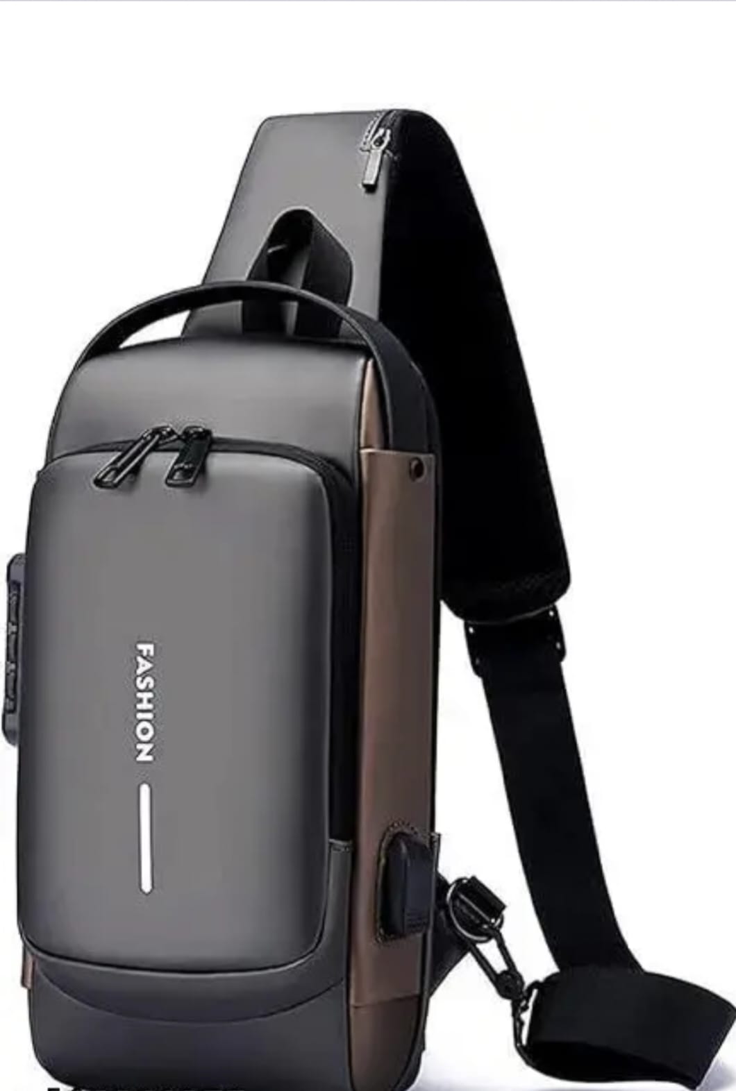 USB Chest Bag,Travel Shoulder Bag Waterproof trendy Carry Bag for Work Travel Gadget Tablet Books Mobile