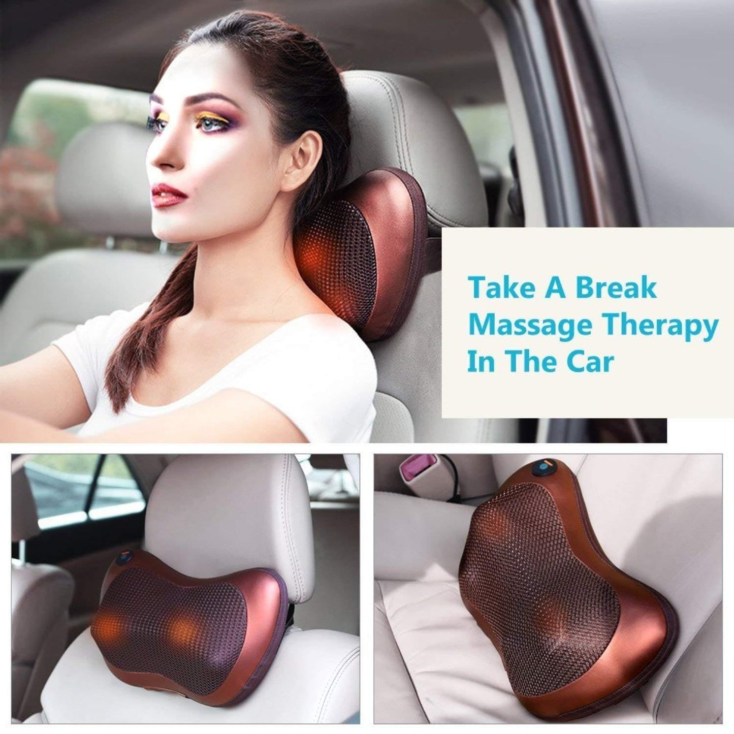 Car & Home Body Massage Pillow Neck Massager Cushion seat Stress Pain Relief Relax Massage Car or Electronic Massage Pillow Massager