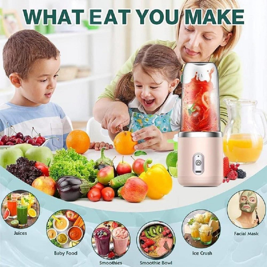 Portable Blender Electric Juicers Fruit Mixers USB Rechargeable Smoothie Mini Personal Juicer 6 Blades