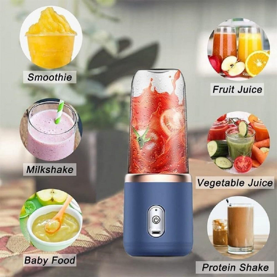 Portable Blender Electric Juicers Fruit Mixers USB Rechargeable Smoothie Mini Personal Juicer 6 Blades
