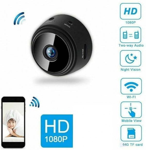Wi-Fi Wireless Security Camera 1080p Low Light Vision Motion Detection Video Recorder for Home Office.