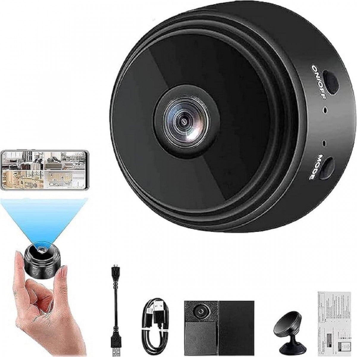 Wi-Fi Wireless Security Camera 1080p Low Light Vision Motion Detection Video Recorder for Home Office.
