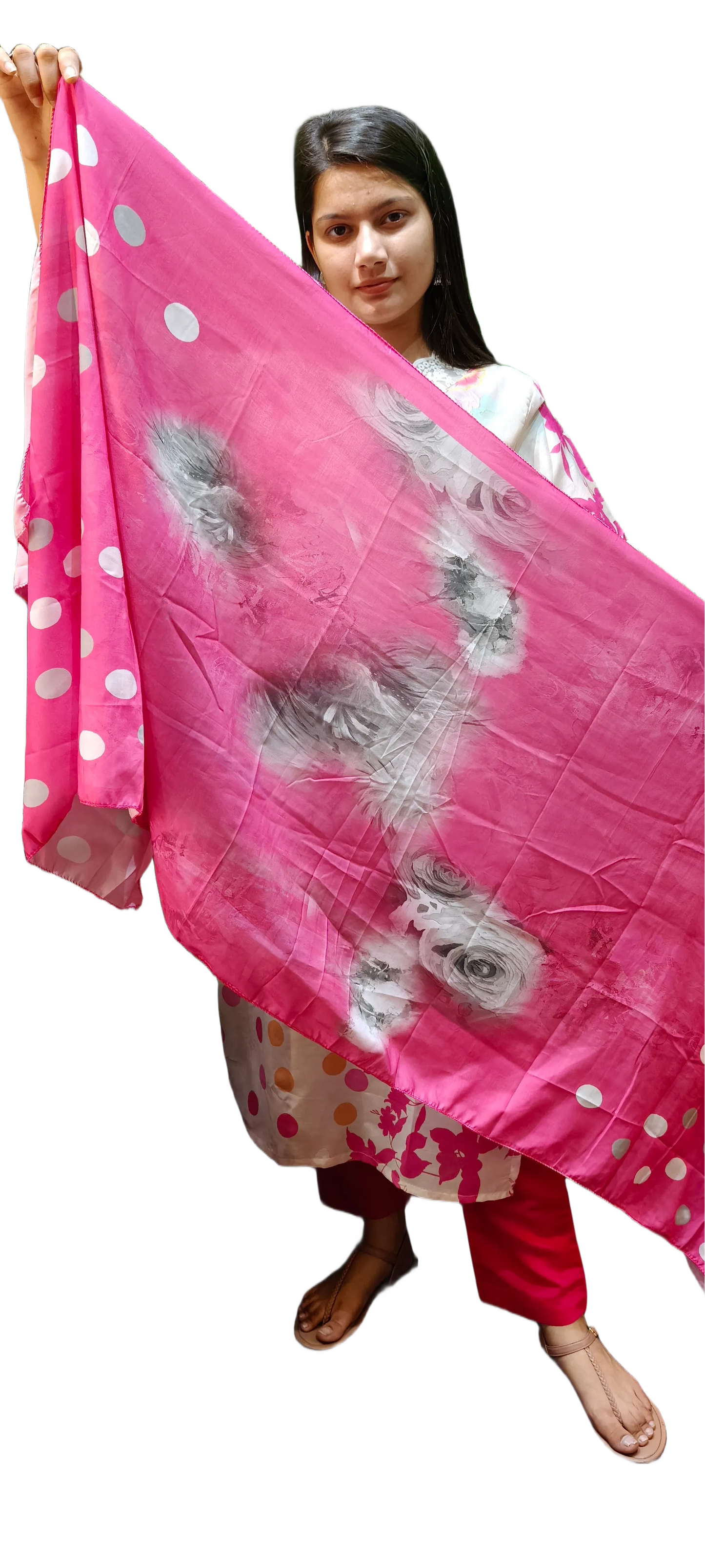 Cotton Digital Floral Print Kurta Pant Dupatta Set