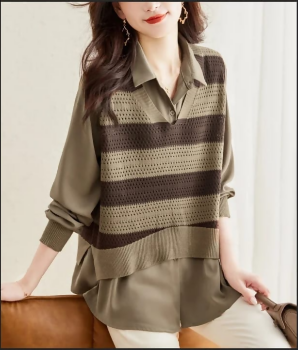 Shirt with Sweater Attached for Girls