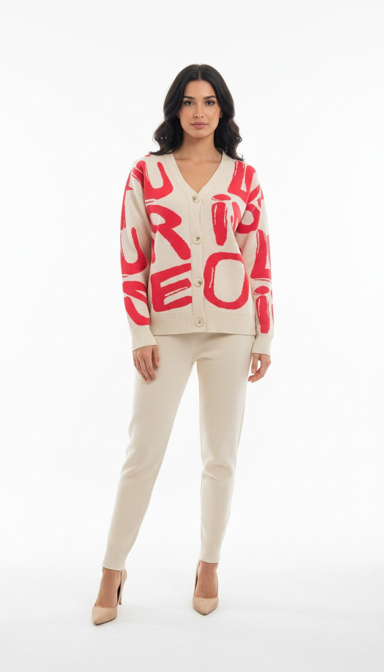 3-Piece Casual Co-Ord Set with Cardigan for Girls