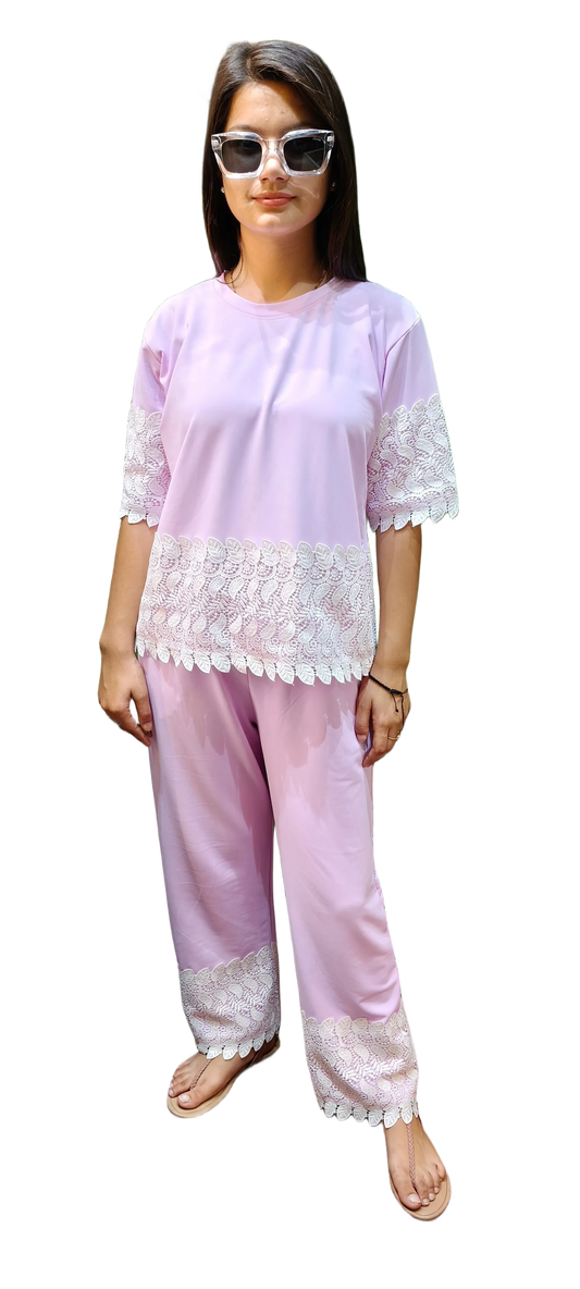 Casual Lace work Coord Set