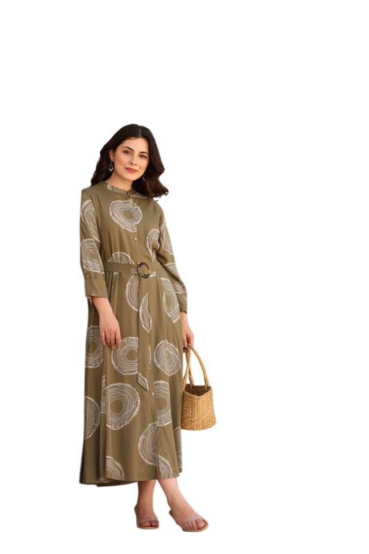 Women Long Olive Tunic