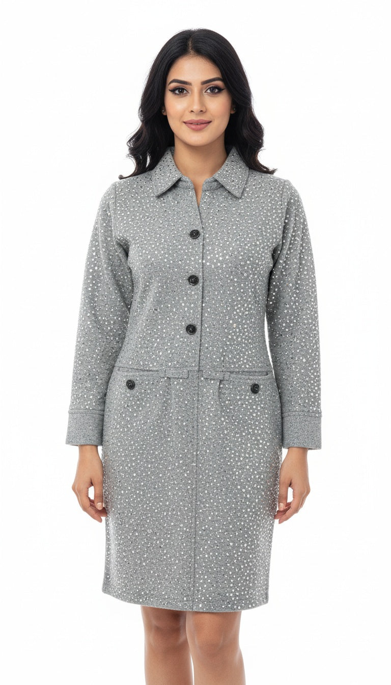 Women Exclusive Short Grey Sippi Dress