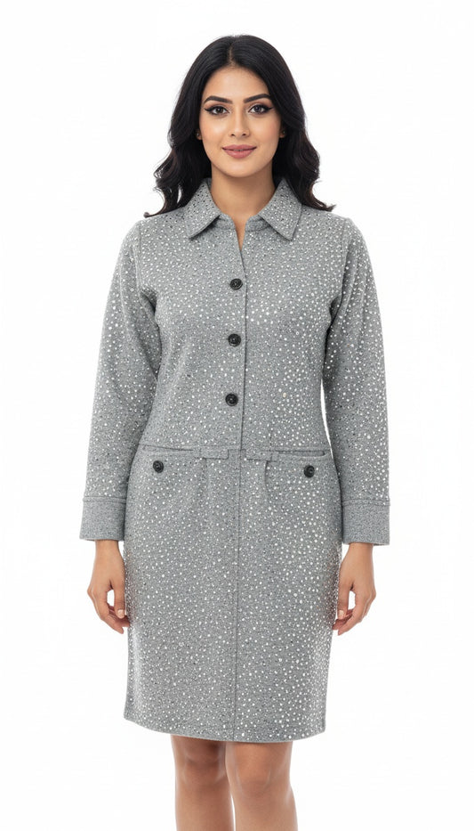 Women Exclusive Short Grey Sippi Dress