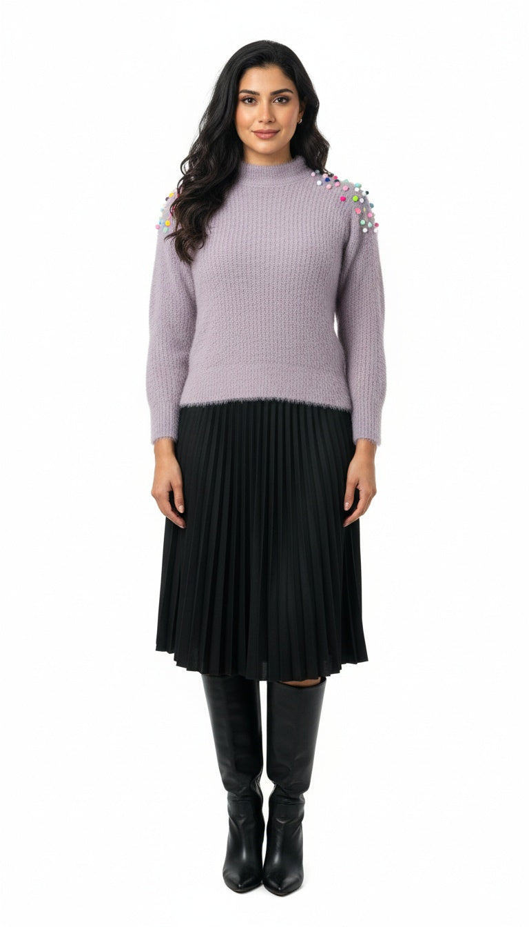 Women’s Elegant Winter Sweater with Bead Work