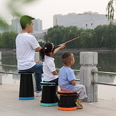 Telescoping Stool for Camping/Fishing/Hiking/Travel/BBQ/Garden, Retractable/Foldable Plastic Stool