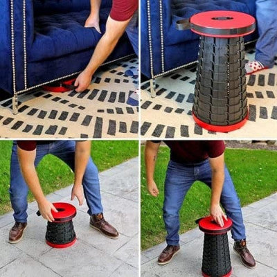 Telescoping Stool for Camping/Fishing/Hiking/Travel/BBQ/Garden, Retractable/Foldable Plastic Stool