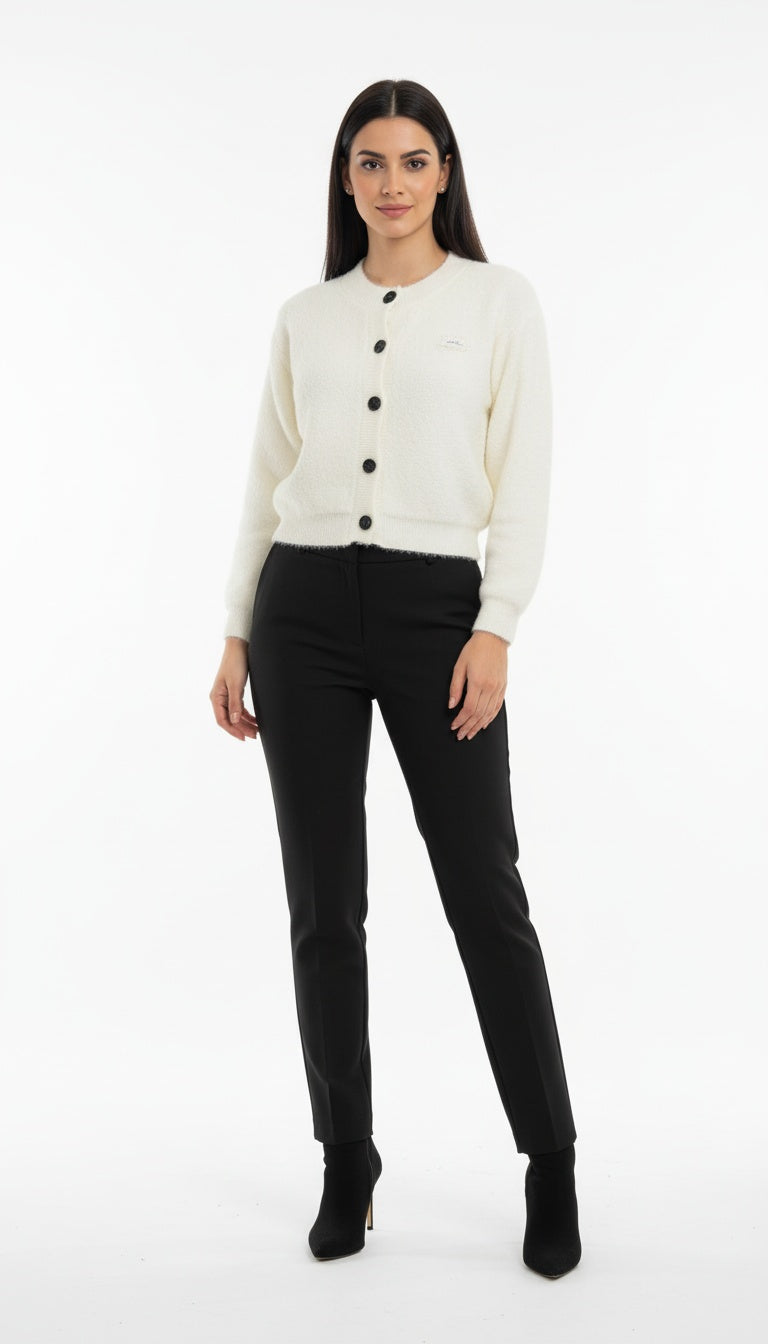 Women’s Soft Fuzzy Button-Front Cardigan