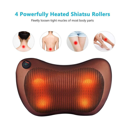Car & Home Body Massage Pillow Neck Massager Cushion seat Stress Pain Relief Relax Massage Car or Electronic Massage Pillow Massager