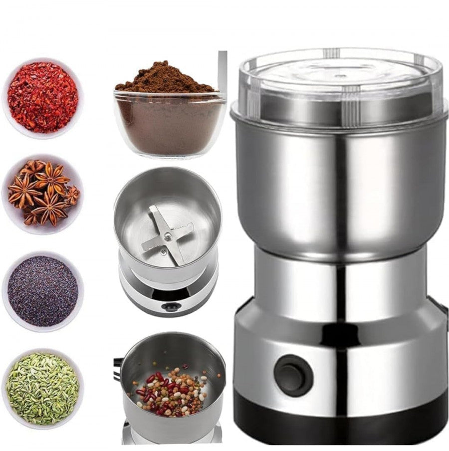 Coffee Grinder with Juicer – 2-in-1 Electric Mill for Beans, Spices, Herbs & Fresh Juices – Adjustable Speed, Stainless Steel Blades, 100–300W Motor