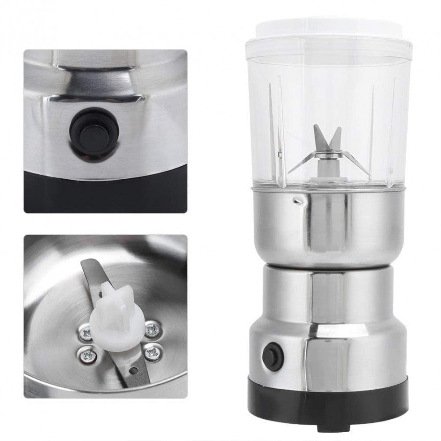Coffee Grinder with Juicer – 2-in-1 Electric Mill for Beans, Spices, Herbs & Fresh Juices – Adjustable Speed, Stainless Steel Blades, 100–300W Motor