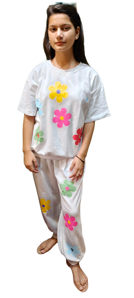 Imported Stretchable Coord Set With Swarovski Work