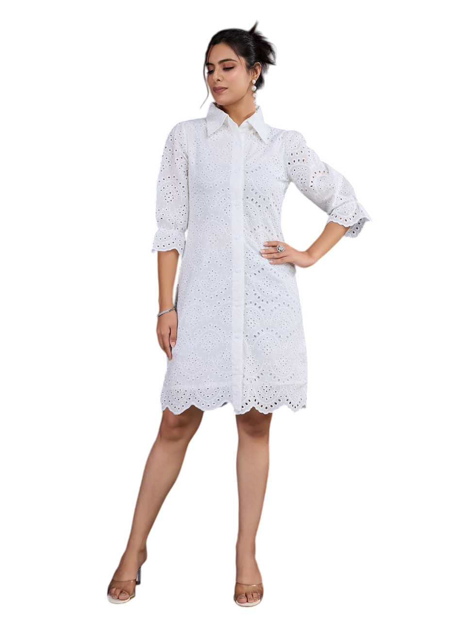 White Knee Length Tunic