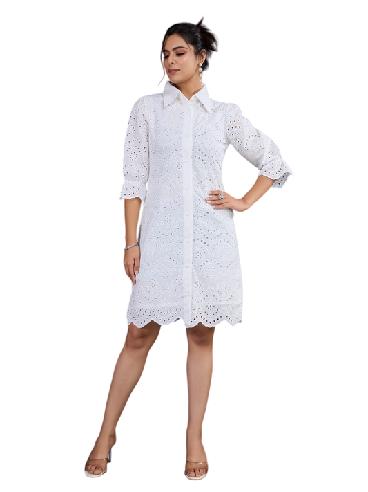 White Knee Length Tunic