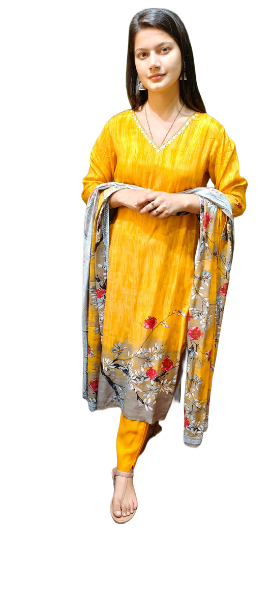 Cotton Kurta Pant Dupatta Set